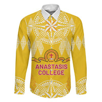 Personalised Anastasis College Family Matching Off Shoulder Short Dress and Hawaiian Shirt Tonga Ngatu Pattern - Polynesian Pride