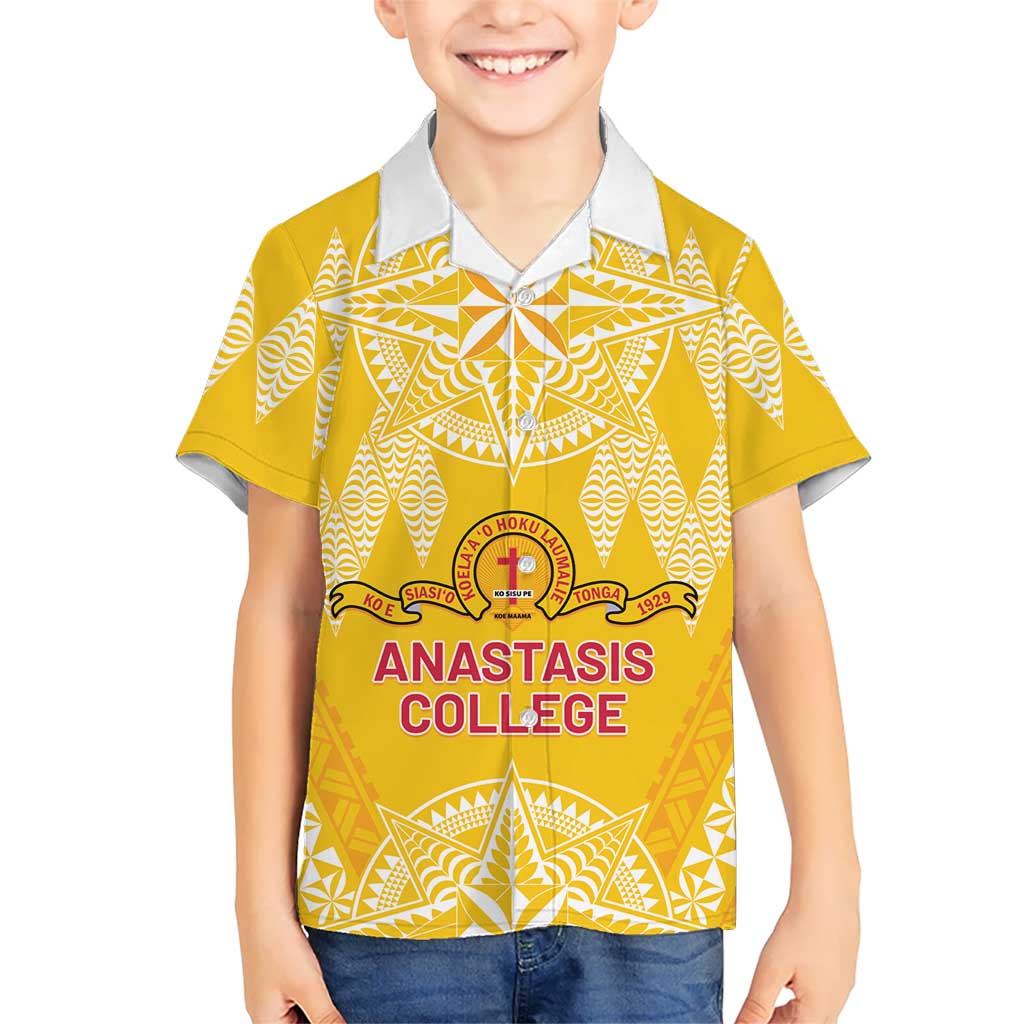 Personalised Anastasis College Family Matching Summer Maxi Dress and Hawaiian Shirt Tonga Ngatu Pattern - Polynesian Pride