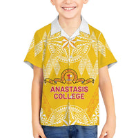 Personalised Anastasis College Kid Hawaiian Shirt Tonga Ngatu Pattern - Polynesian Pride