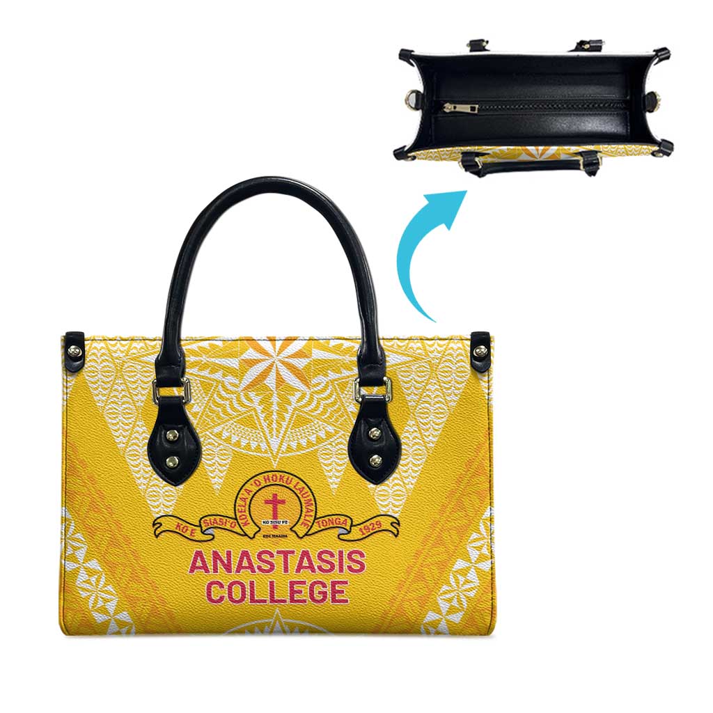 Anastasis College Leather Bag Tonga Ngatu Pattern - Polynesian Pride