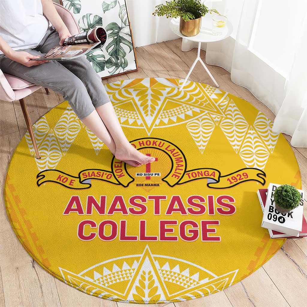 Anastasis College Round Carpet Tonga Ngatu Pattern - Polynesian Pride