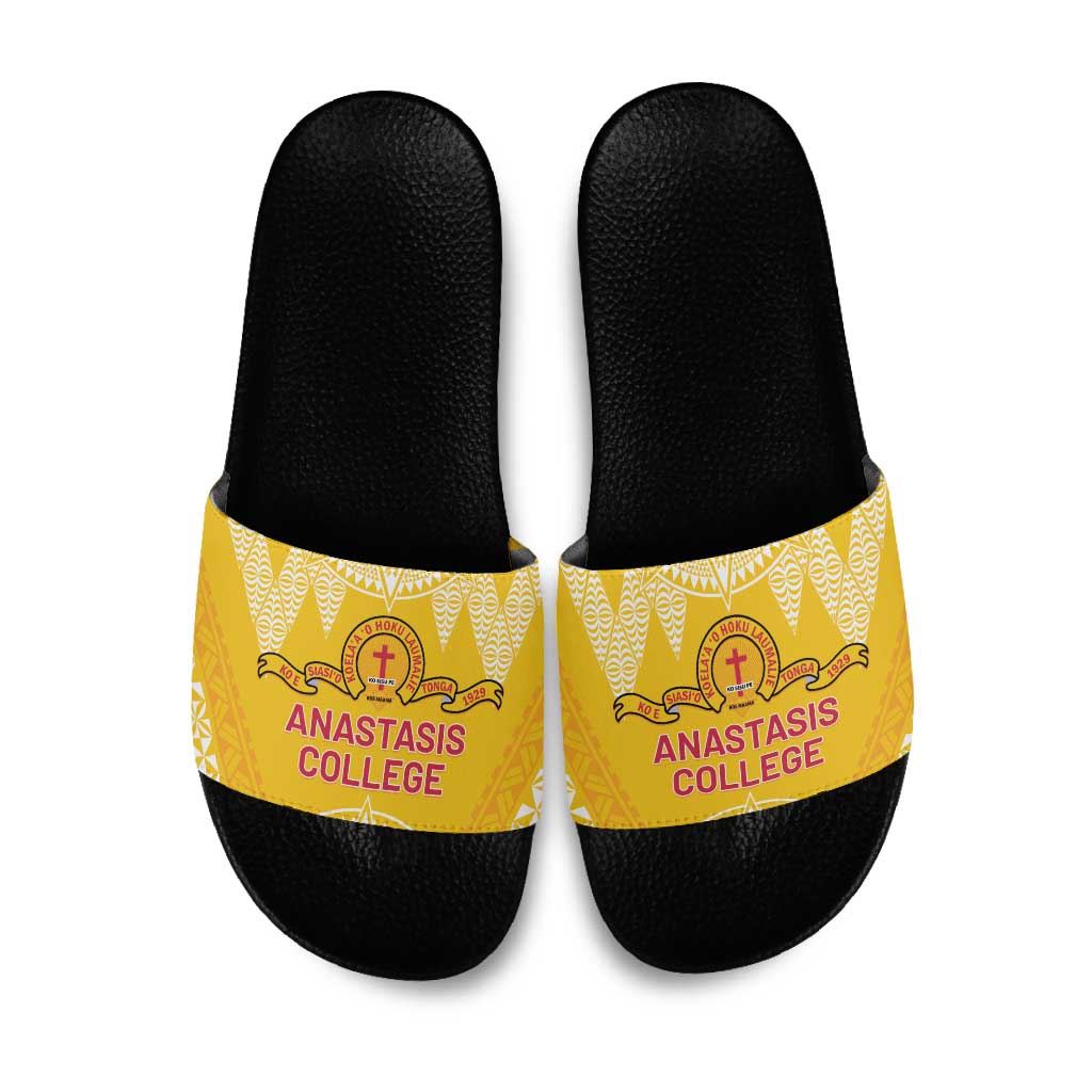 Anastasis College Slide Sandals Tonga Ngatu Pattern - Polynesian Pride