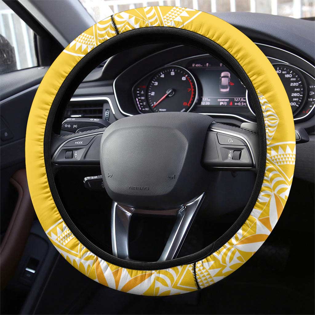 Anastasis College Steering Wheel Cover Tonga Ngatu Pattern - Polynesian Pride