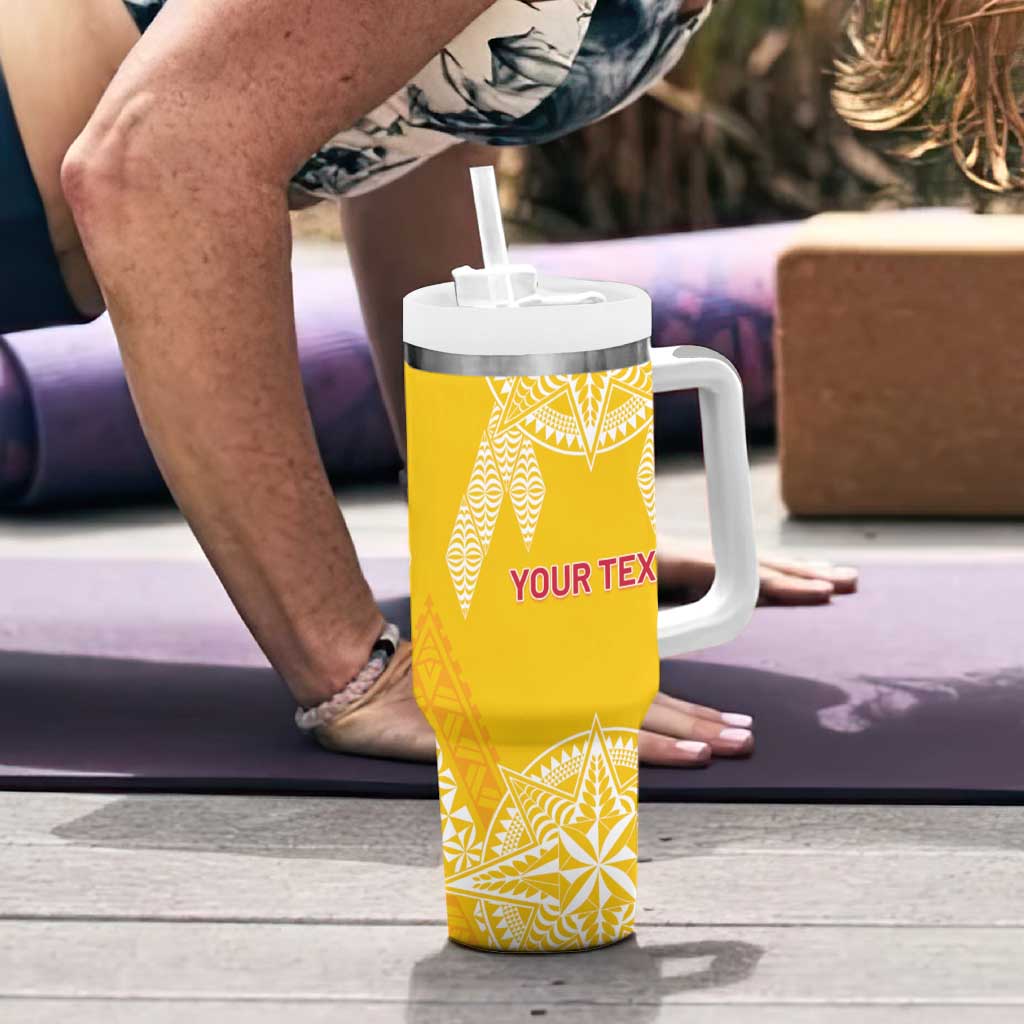 Personalised Anastasis College Tumbler With Handle Tonga Ngatu Pattern - Polynesian Pride