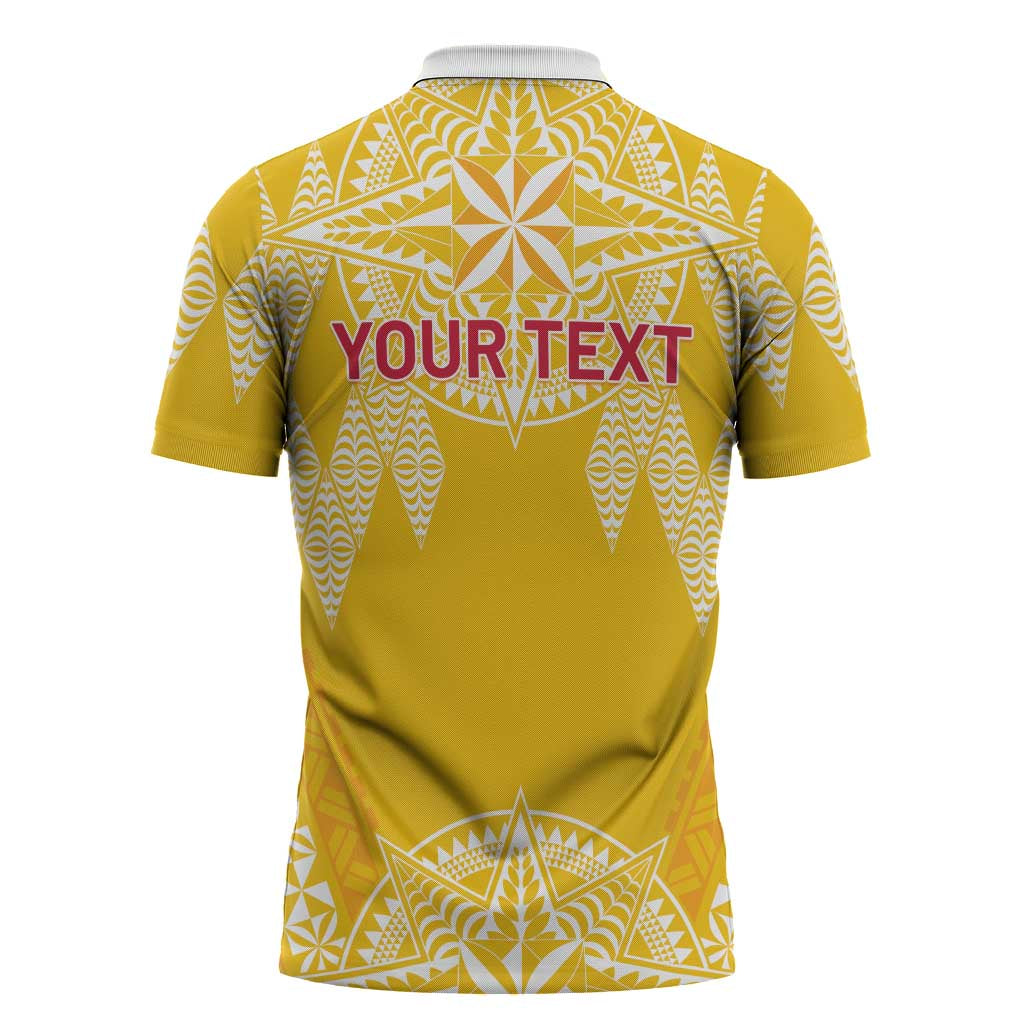 Personalised Anastasis College Zipper Polo Shirt Tonga Ngatu Pattern - Polynesian Pride