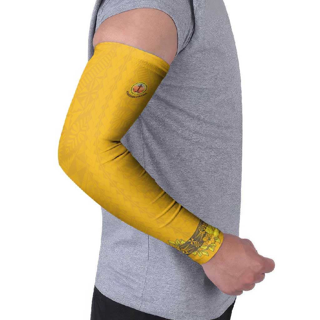 Tonga Anastasis College Arm Sleeves Tongan Ngatu Kupesi Pattern - Polynesian Pride