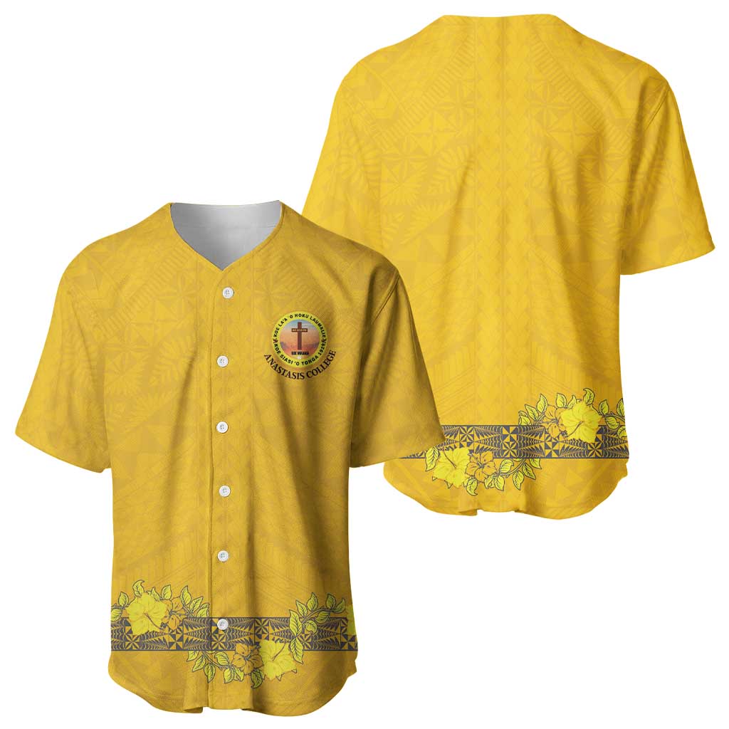 Tonga Anastasis College Baseball Jersey Tongan Ngatu Kupesi Pattern - Polynesian Pride