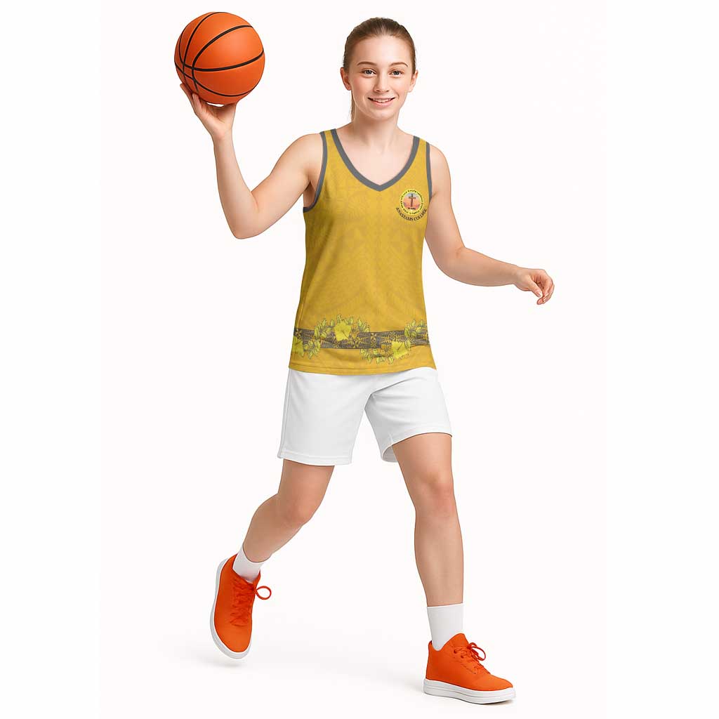 Tonga Anastasis College Basketball Jersey Tongan Ngatu Kupesi Pattern - Polynesian Pride