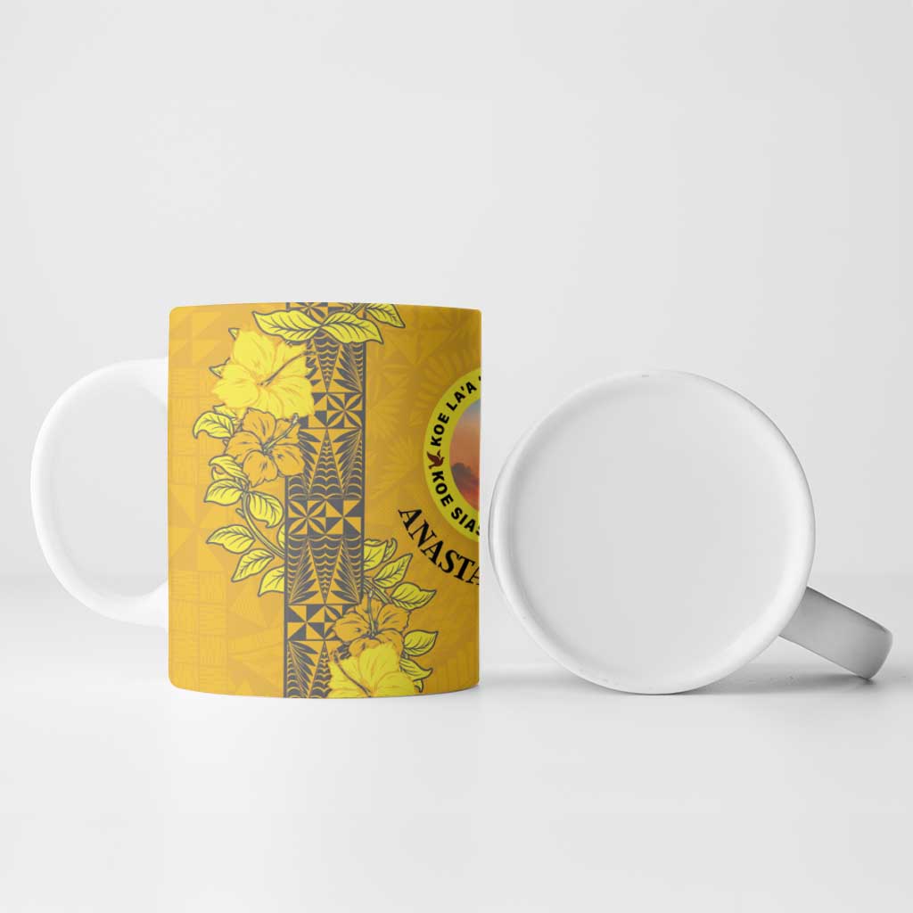 Tonga Anastasis College Ceramic Mug Tongan Ngatu Kupesi Pattern - Polynesian Pride