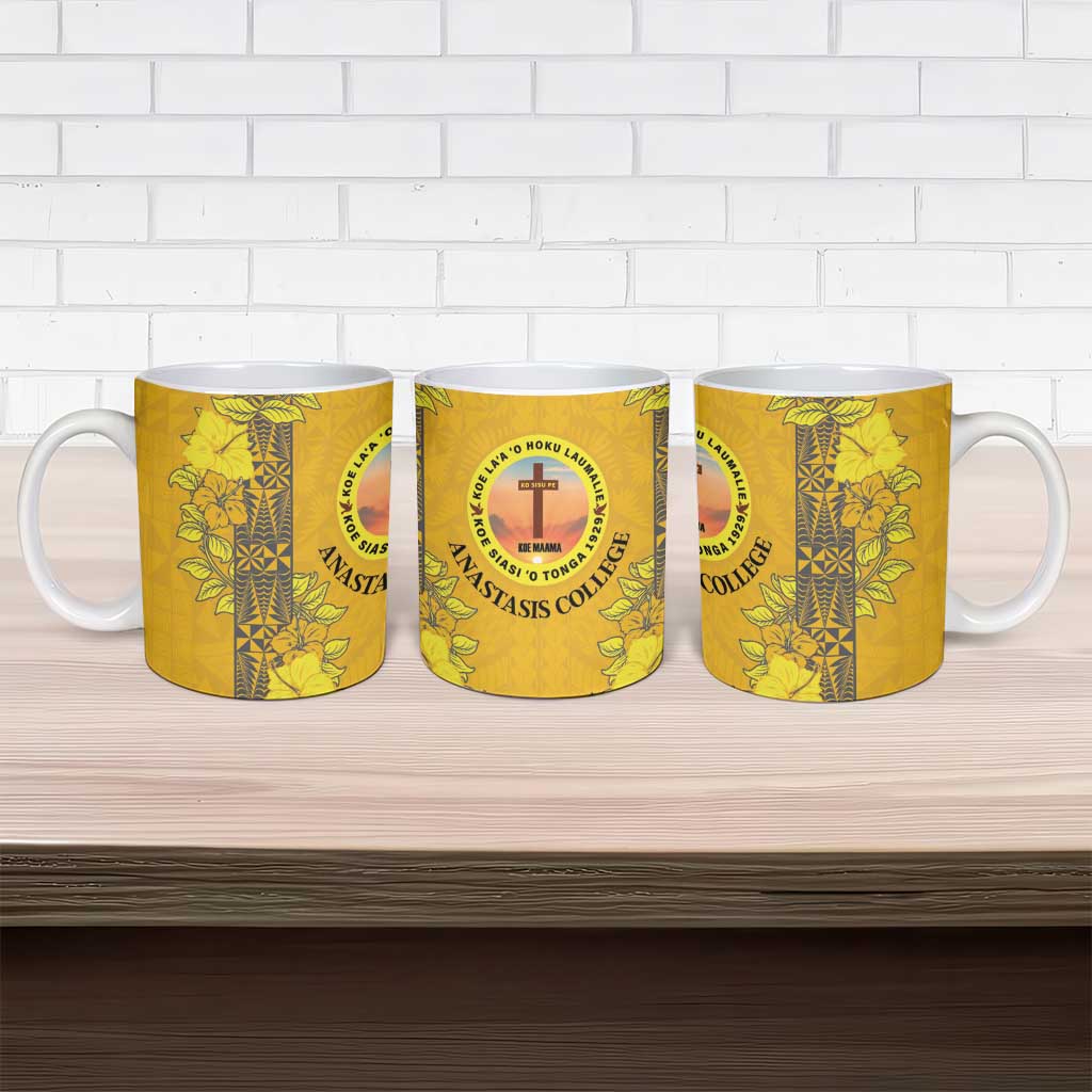 Tonga Anastasis College Ceramic Mug Tongan Ngatu Kupesi Pattern - Polynesian Pride