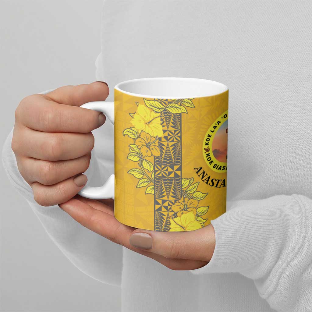 Tonga Anastasis College Ceramic Mug Tongan Ngatu Kupesi Pattern - Polynesian Pride