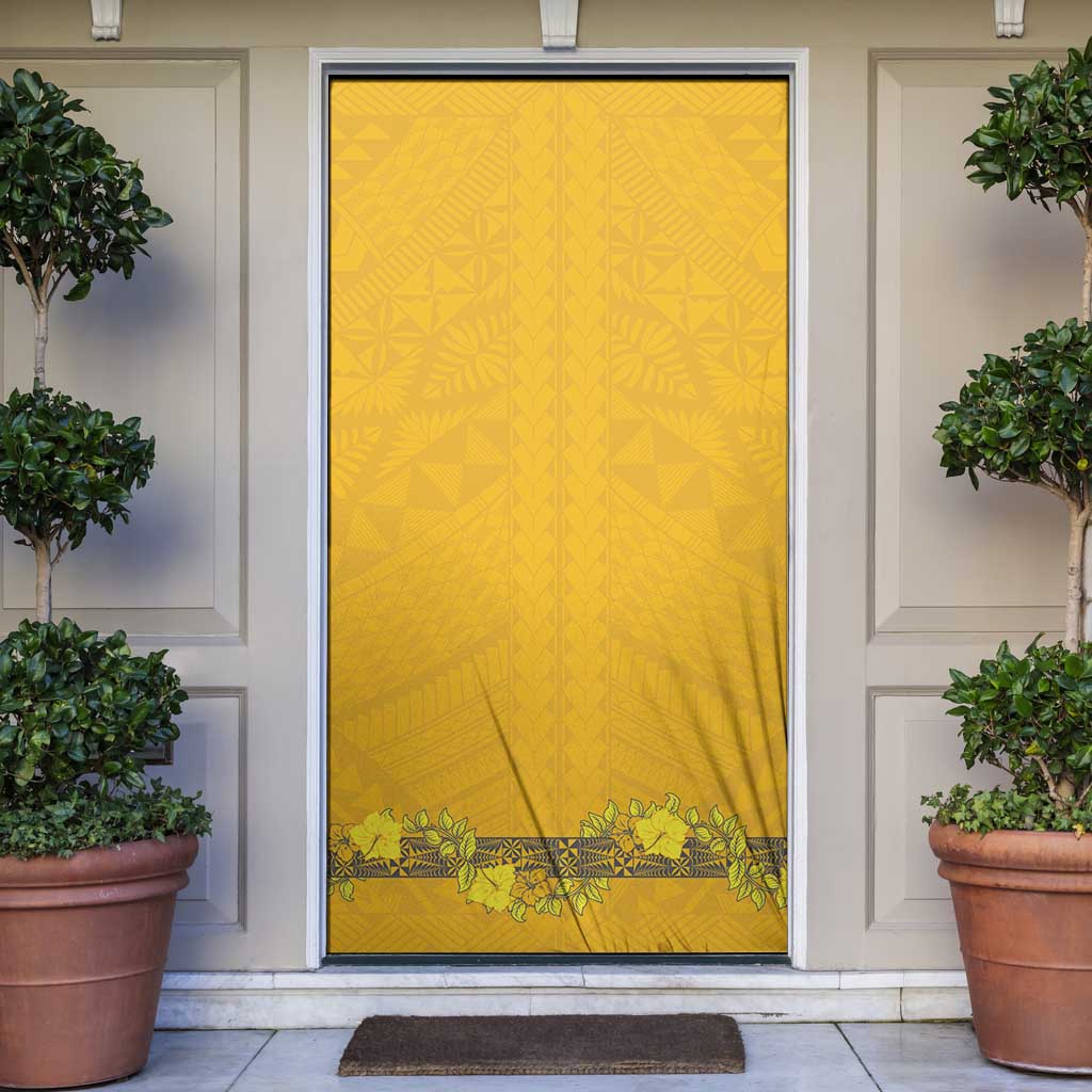 Tonga Anastasis College Door Cover Tongan Ngatu Kupesi Pattern - Polynesian Pride