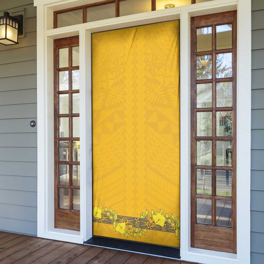 Tonga Anastasis College Door Cover Tongan Ngatu Kupesi Pattern - Polynesian Pride