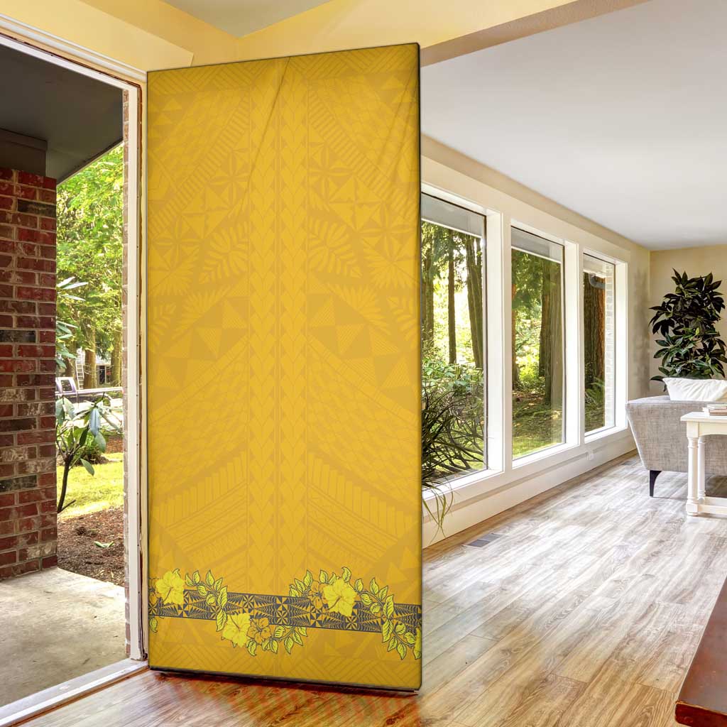 Tonga Anastasis College Door Cover Tongan Ngatu Kupesi Pattern - Polynesian Pride
