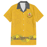 Tonga Anastasis College Family Matching Off Shoulder Short Dress and Hawaiian Shirt Tongan Ngatu Kupesi Pattern - Polynesian Pride