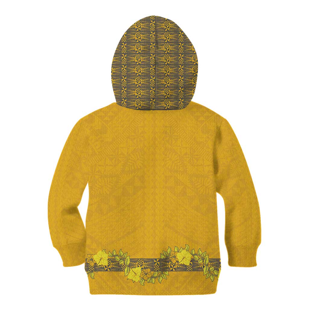 Tonga Anastasis College Kid Hoodie Tongan Ngatu Kupesi Pattern - Polynesian Pride