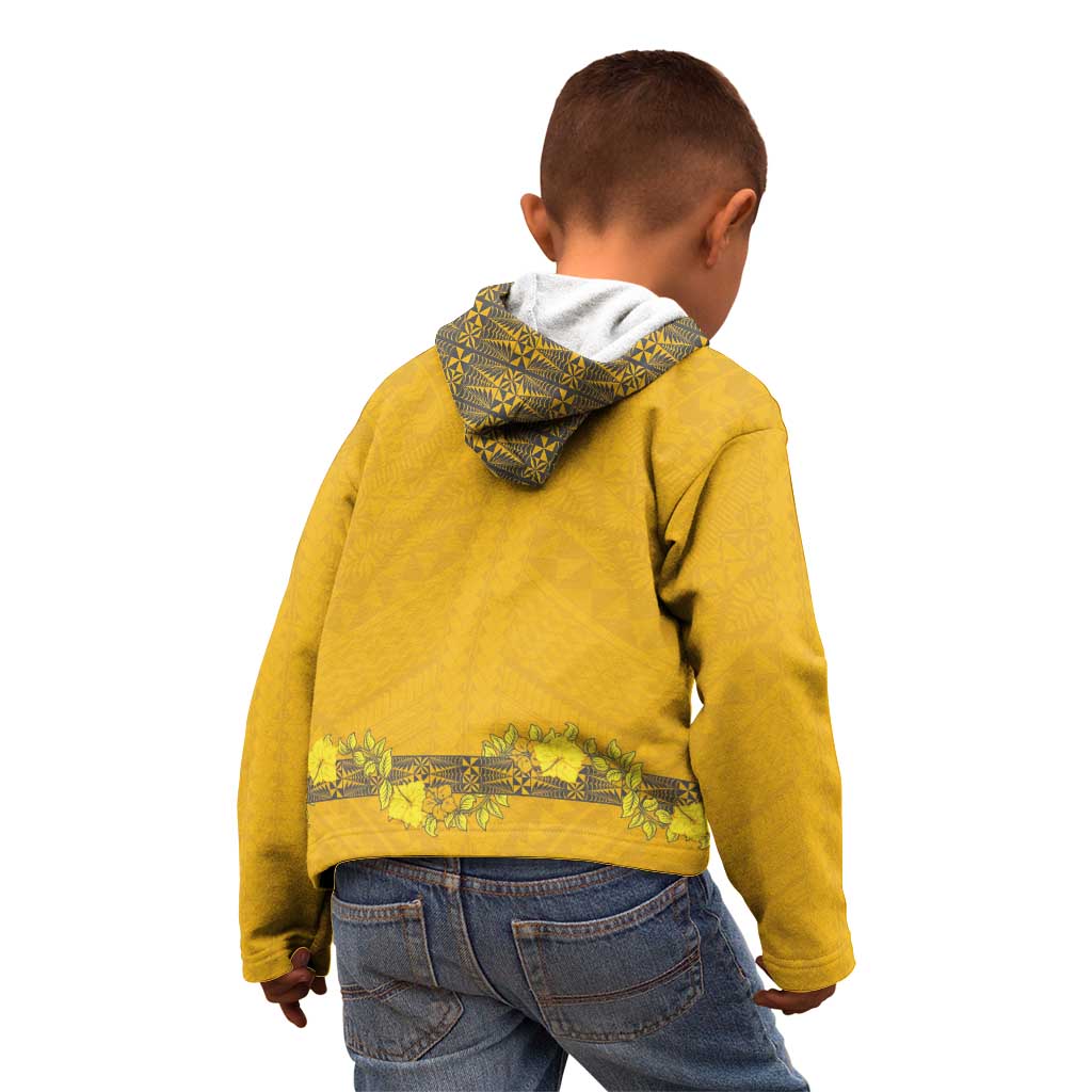 Tonga Anastasis College Kid Hoodie Tongan Ngatu Kupesi Pattern - Polynesian Pride