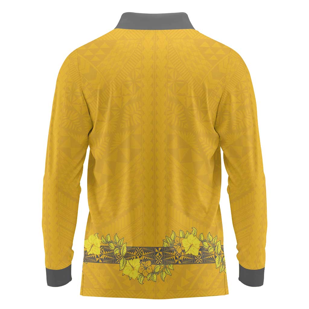 Tonga Anastasis College Long Sleeve Polo Shirt Tongan Ngatu Kupesi Pattern - Polynesian Pride