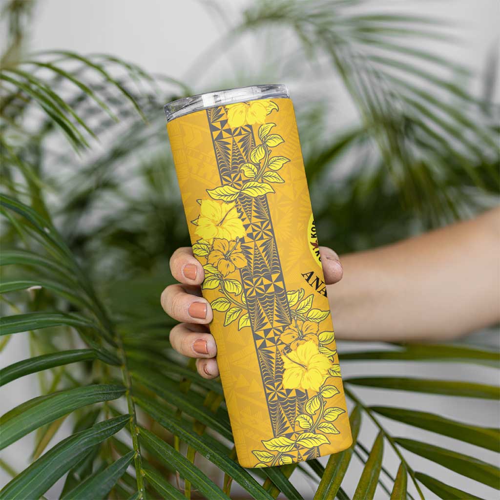 Tonga Anastasis College Skinny Tumbler Tongan Ngatu Kupesi Pattern - Polynesian Pride