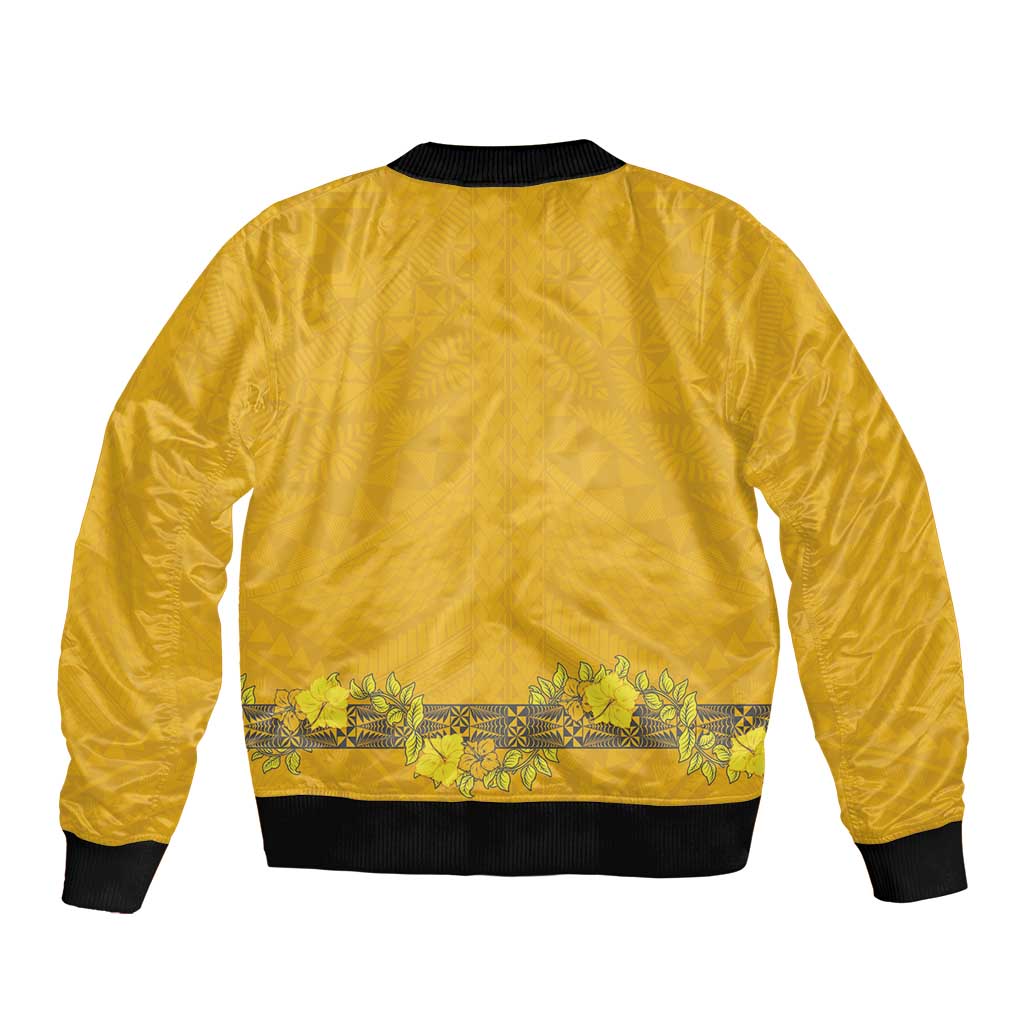 Tonga Anastasis College Sleeve Zip Bomber Jacket Tongan Ngatu Kupesi Pattern - Polynesian Pride