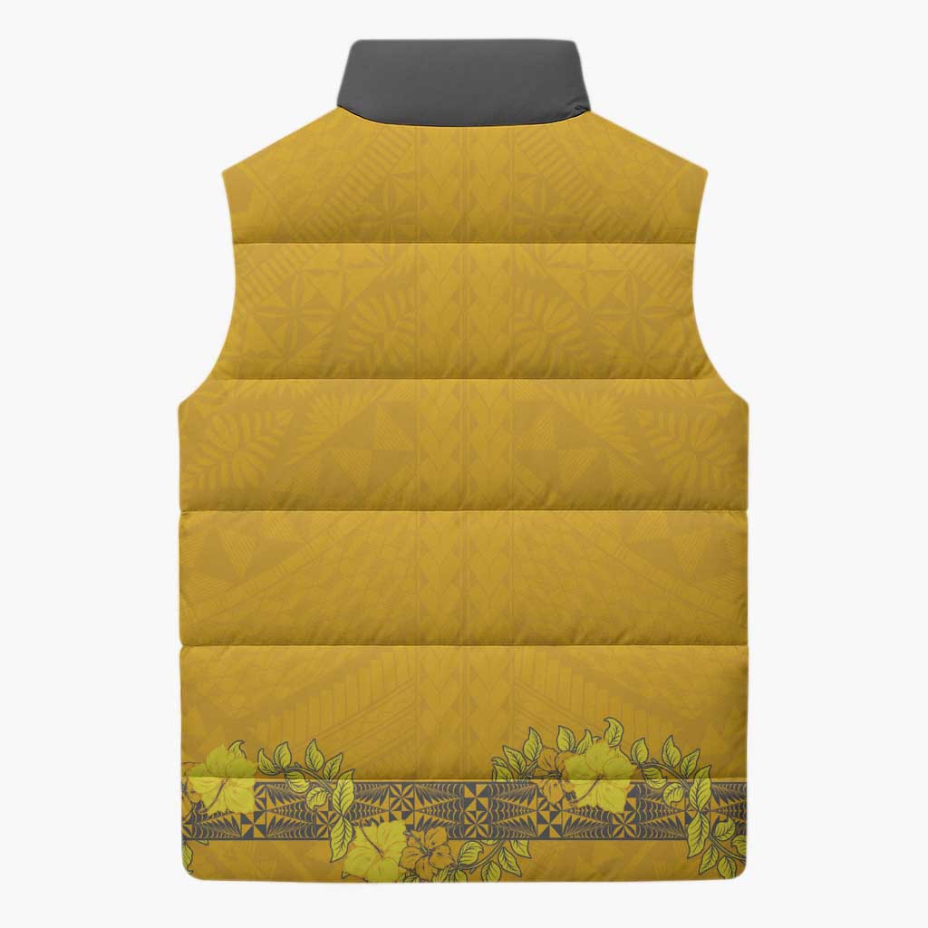 Tonga Anastasis College Sleeveless Puffer Jacket Tongan Ngatu Kupesi Pattern - Polynesian Pride
