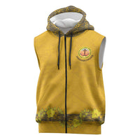 Tonga Anastasis College Sleeveless Zip Hoodie Tongan Ngatu Kupesi Pattern - Polynesian Pride
