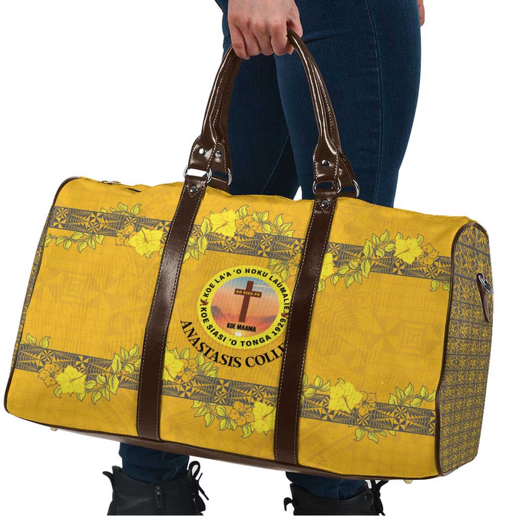 Tonga Anastasis College Travel Bag Tongan Ngatu Kupesi Pattern - Polynesian Pride