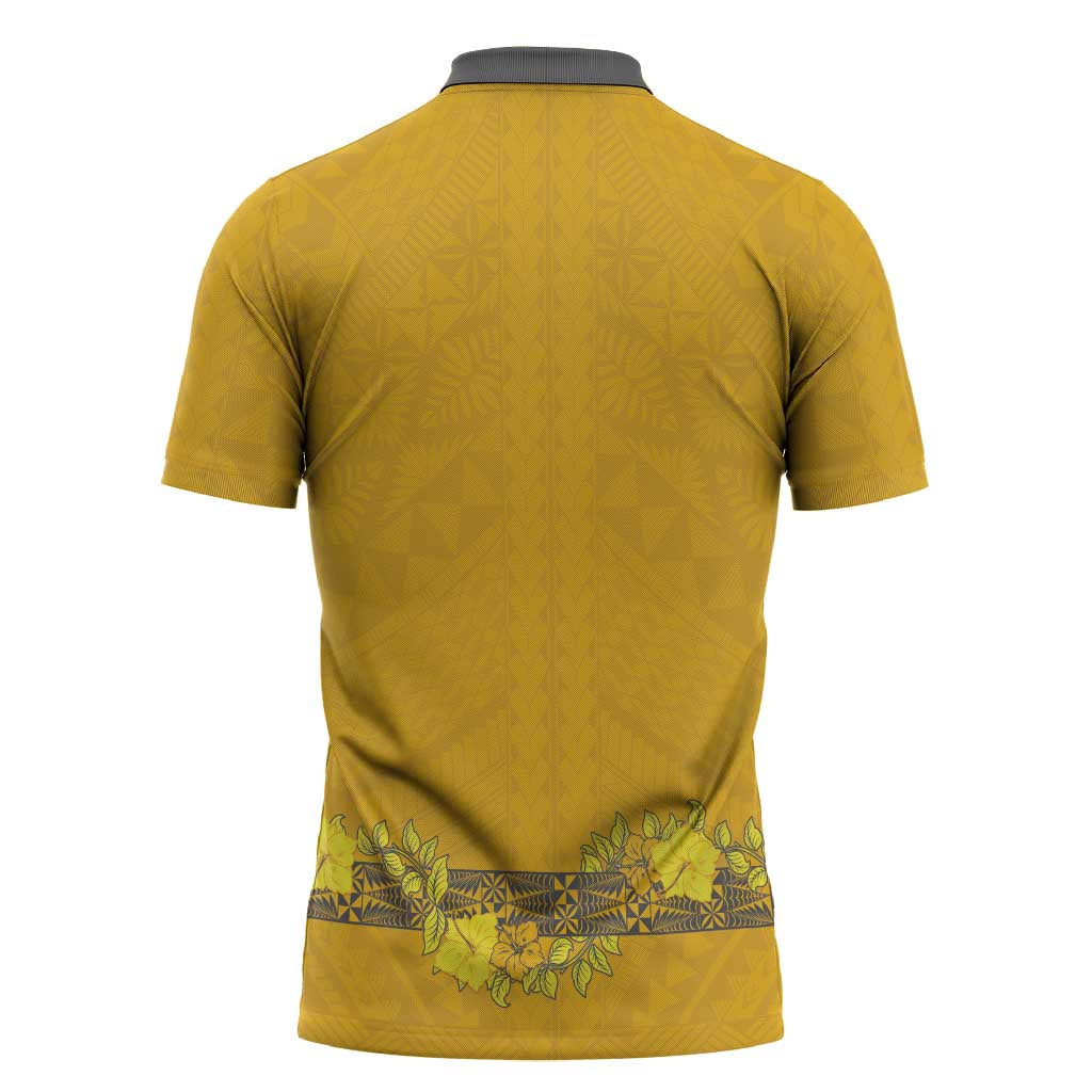 Tonga Anastasis College Zipper Polo Shirt Tongan Ngatu Kupesi Pattern - Polynesian Pride