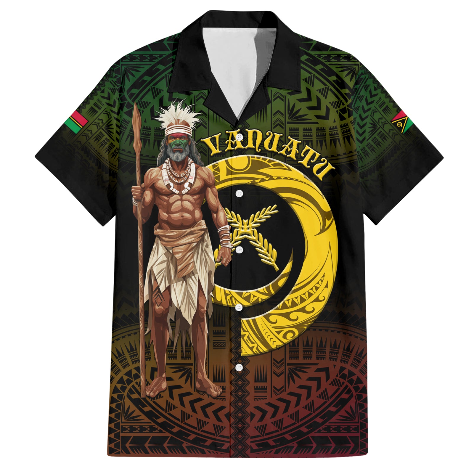 Personalised Vanuatu Custom Chiefs Day Hawaiian Shirt Pig Tusk Simple Style LT05 Black - Polynesian Pride