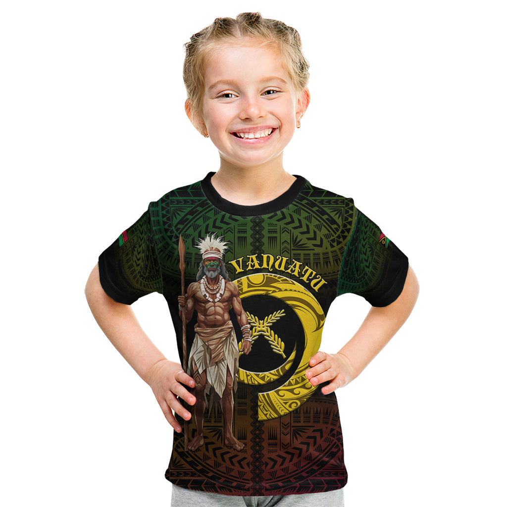 Personalised Vanuatu Custom Chiefs Day Kid T Shirt Pig Tusk Simple Style LT05 Black - Polynesian Pride