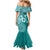 Cook Islands Family Matching Mermaid Dress and Hawaiian Shirt Teal Hibiscus And Stars