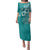 Cook Islands Family Matching Puletasi and Hawaiian Shirt Teal Hibiscus And Stars