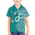 Cook Islands Family Matching Short Sleeve Bodycon Dress and Hawaiian Shirt Teal Hibiscus And Stars
