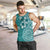 Cook Islands Men Tank Top Teal Hibiscus And Stars