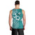 Cook Islands Men Tank Top Teal Hibiscus And Stars