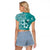 Cook Islands Raglan Cropped T Shirt Teal Hibiscus And Stars