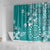 Cook Islands Shower Curtain Teal Hibiscus And Stars
