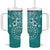 Cook Islands Tumbler With Handle Teal Hibiscus And Stars