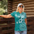 Cook Islands Women Polo Shirt Teal Hibiscus And Stars