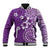 Cook Islands Baseball Jacket Purple Hibiscus And Stars