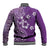 Cook Islands Baseball Jacket Purple Hibiscus And Stars
