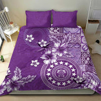 Cook Islands Bedding Set Purple Hibiscus And Stars