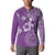 Cook Islands Button Sweatshirt Purple Hibiscus And Stars