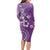 Cook Islands Family Matching Long Sleeve Bodycon Dress and Hawaiian Shirt Purple Hibiscus And Stars