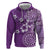 Cook Islands Hoodie Purple Hibiscus And Stars