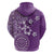 Cook Islands Hoodie Purple Hibiscus And Stars