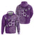 Cook Islands Hoodie Purple Hibiscus And Stars