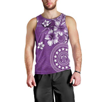 Cook Islands Men Tank Top Purple Hibiscus And Stars