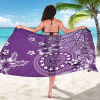 Cook Islands Sarong Purple Hibiscus And Stars
