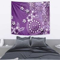 Cook Islands Tapestry Purple Hibiscus And Stars